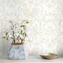 Vintage Peel and Stick Wallpaper Floral Wallpaper Peel and Stick for Kitchen 196"×17.3" Beige Wall Paper Damask Watercolor Contact Paper for Bathroom Kitchen Self-Adhesive Vinyl Waterproof
