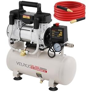 Ultra Quiet Air Compressor, Only 60dB, 2.4 Gallon Tank, Oil-Free, 110V/60Hz 1.5HP, 6.71CFM@115PSI, Air Compressor Perfect for Spray Painting, Auto Repair, Tire inflation, Woodwork nailing