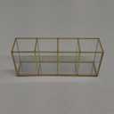 Isaac Jacobs 4-Compartment Organizer- Makeup Brush Holder- Vintage Style Brass and Glass Storage Solution with Mirror Base- Office, Bathroom, Kitchen Supplies and More (Antique Gold)