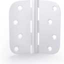 goldenwarm Pack of 3 Door Hinge White Heavy Duty Iron Door Hinges, 4 Inch x 4 Inch Interior and Exterior White Door Hinges with 5/8" Radius Corners