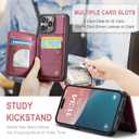 Vinich for iPhone 16 Pro Wallet Case with Card Holder, RFID Blocking Credit Slots Kickstand Shockproof Phone Cover Fit for iPhone 16 Pro 6.3" Wine Red