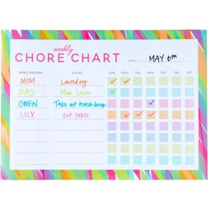 Bright Creations Magnetic Dry Erase Chore Chart with 6 Markers, White Board for Fridge (18 x 13 in)