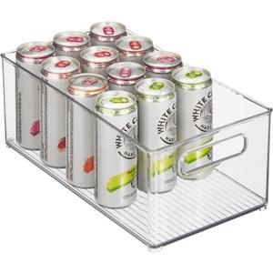 iDesign Kitchen Binz BPA-Free Plastic Deep Stackable Organizer with Handles - 8" x 6" x 14.5", Clear