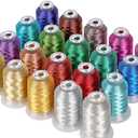 New brothread 20 Assorted Colors Metallic Embroidery Machine Thread Kit 500M (550Y) Each Spool for Computerized Embroidery and Decorative Sewing