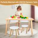 Wooden Step Stool for Kids, Children's Stool Matched Sensory Table, Children Sitting Stool with Assembled Four-Legged, Multi-Purpose Kids Chairs for Bathroom Kitchen Bedroom, Natural Anti-Slip, 2 Pack