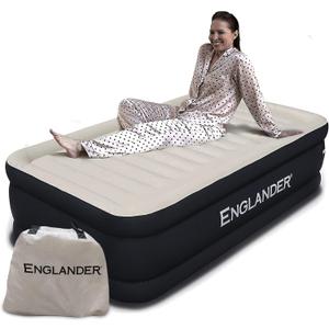 Englander Twin Air Mattress - Double High, 300 LB Capacity Luxury Camping Mattress with Built-in Pump, Waterproof and Microfiber