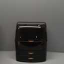 Makeup Organizer Countertop Vanity with Transparent Lid Drawers Waterproof Dustproof Cosmetic Skincare Bathroom Storage Gift for Women Teens Girls (Clear Black) (Large)