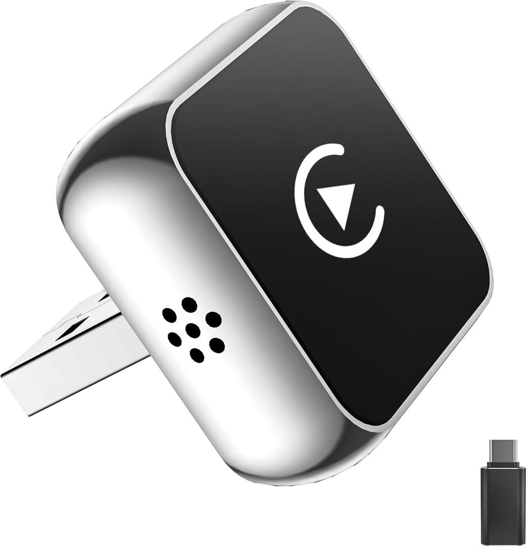 Wireless CarPlay Adapter for Apple iPhone Android2025 Upgraded 2-in-1 Mini USB Design, Fast and Stable Connection Wireless Carplay Adapter for iOS 10+, Android 11+ Version (Carbon Black)