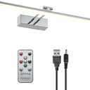 Battery Picture Light, 16 inch Wireless Picture Light for Painting with Remote,Full Metal Rechargeable Art Light,Wall Sconce Display Lighting for Portrait, Photo Frame,Gallery, (Chrome)