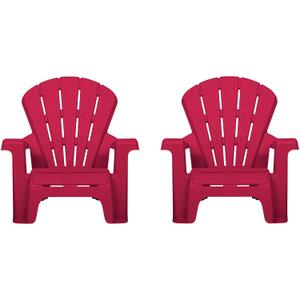 Little Tikes Kids Garden Chair 2 Pack in Red, Outdoor Toddler Activity Adirondack Chairs for Picnic, Garden, Patio, Backyard & Beach, Outdoor Chair Set