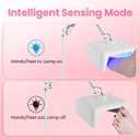 UV Foot Lamp with Stand, 78W Hanging Pedicure Lamp, Cordless UV Light for Feet with Sensor, LED Nail Light on an Arm, Wireless Gel Nail Polish Curing for Nails (Whole Floor Lamp) White