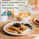 Nook Theory 4 Pack Reusable Bamboo Plates - Non-Toxic Toddler and Kids Plate, Dishwasher Safe, Not Microwavable Dinnerware (Fiesta 10")