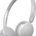 LORELEI Q60 Wireless Bluetooth On Ear HeadphonesBuilt-in Micphone, 40 Hours Up Battery Life, Lightweight Bass Mode, Memory Earmuffs (Silver)