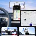Pop-tech Magnetic Car Mount for Tesla Model 3 Highland 2024 2025 & Model Y Juniper 2025 (Standard) 15.4-Inch Screen: for MagSafe Strong Magnets Cell Phone Holder for iPhone