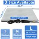Pet Heating Pad for Cats Dogs Electric Heated Bed Waterproof Warming Mat Indoor Outdoor Chew Resistant Cord Adjustable 5 Timer and 6 Level Temperature for Pets Puppy Animals-Small-35.4x23.6in