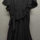 SCOMCHIC Womens Plus Size Wedding Guest Cocktail Midi Dress Summer Short Sleeve Wrap V Neck Belted A-Line Flowy Dress, 2XL