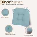 D-Shaped Chair Cushions, 4" Thick Dining Chair Pads Machine-Washable, Seat Cushions for Chair 18" x 18", Set of 4 18-Lblue-4
