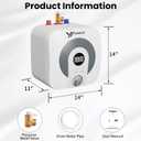 4 Gallon Electric Water Heater, 1500W 110V Mini Tank Under Sink Instant Hot Water Heater with Pressure Relief Valve, Digital Display for Kitchen, RV, Laundry, Food Truck