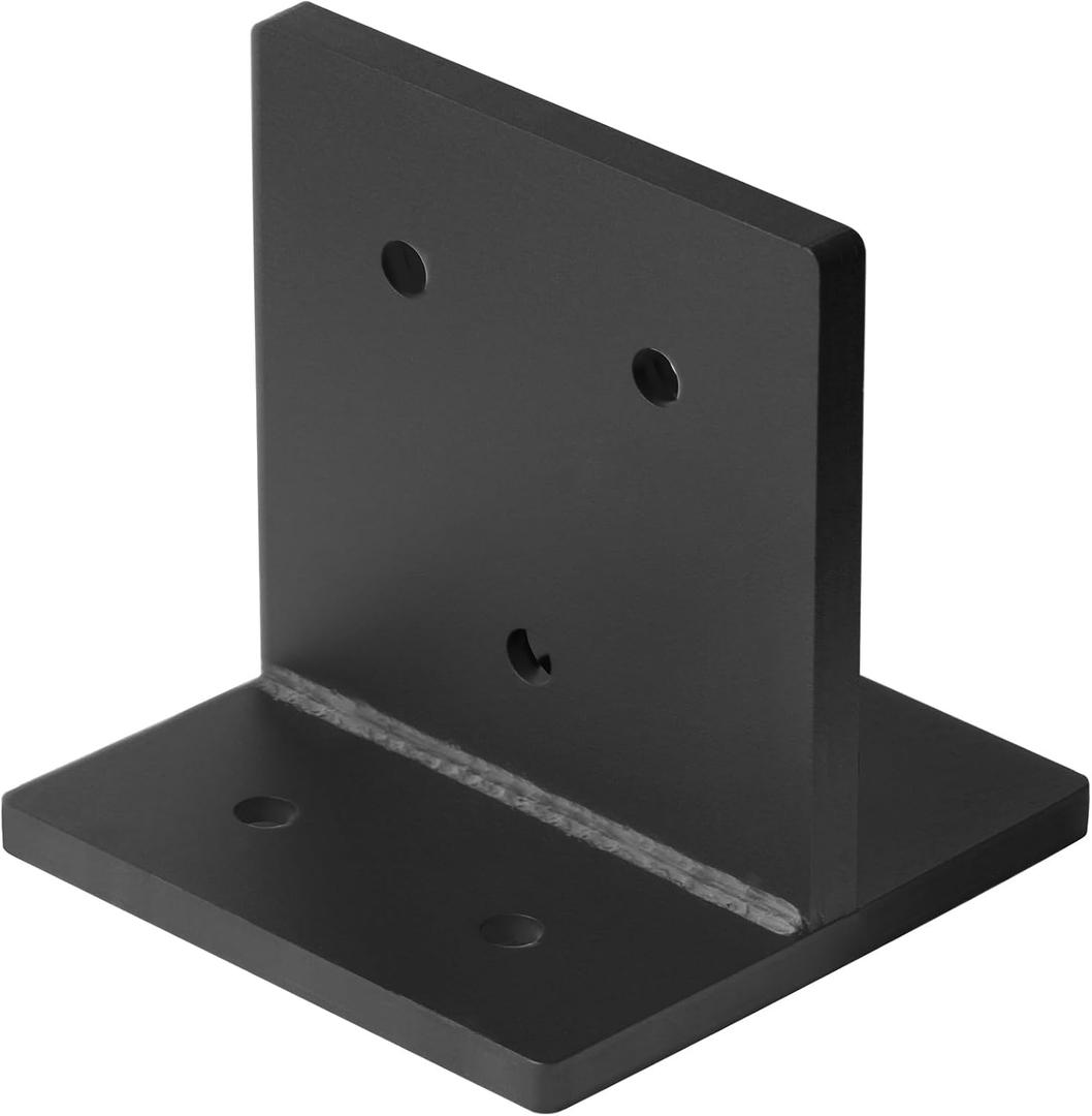 2 Pcs 8x8 Black Concealed Post Base, Adjustable Post and Beam Connector Bracket, 3 Gauge