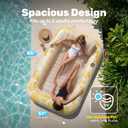 SLOOSH Inflatable Tanning Pool Lounger Float, 85" x 57" Extra Large Pool Floats Adult with Pillow, 4 in 1 Suntan Tub Raft Floatie,Sunbathing Bed Lounge for Water Blow Up Ball Pit, XL-Golden White