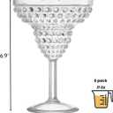 ZOOFOX 6 Pack Plastic Margarita Glasses, 11oz Stemmed Cocktail Glasses, Reusable Shatterproof Margarita Glasses, Unique Bar Glasses for Martini, Frozen Daiquiri, Tropical Summer Parties