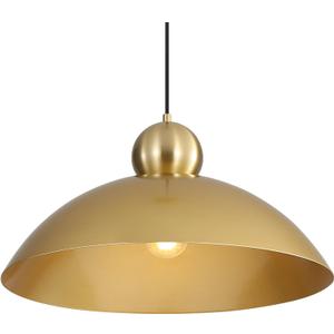 18 Inch Large Pendant Lights Kitchen Island Farmhouse Pendant Light with Adjustable Gold Dome Hanging Light Fixtures for Over Sink Dining Room Bedroom Hallway, ETL Listed