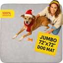 IMPROVIA Extra-Large Waterproof Dog Mat  Jumbo Washable Playpen Floor Protector, Non-Slip Pet Pad, Heavy-Duty 72x72 (Paws & Hearts)