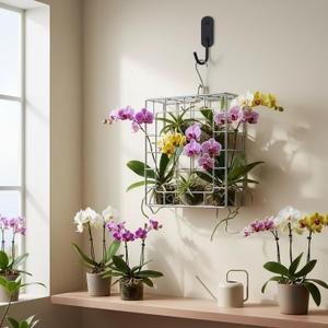 Staghorn Fern Mount Kit - Rustproof 304 Stainless Steel Vertical Hanging Basket for Orchids & Outdoor Plants, Wall Planter Holder Indoor Garden (10.6 x 10.2 x 1.96 Inch)