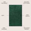 JONATHAN Y Haze Solid Low-Pile Emerald Indoor Area Rug 3x5, Coastal,Bohemian,Minimalist,Classic, Easy-Cleaning for Living Room,Bedroom,Kitchen,Pet Friendly,Non-Shedding (SEU100L-3), 2'11" x 5'
