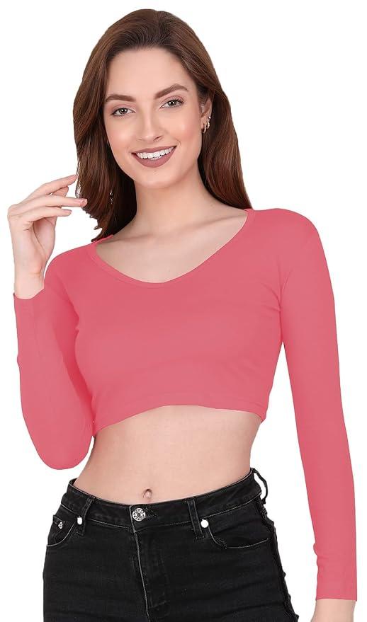 Long Sleeve Crop Tops for Women, Size L