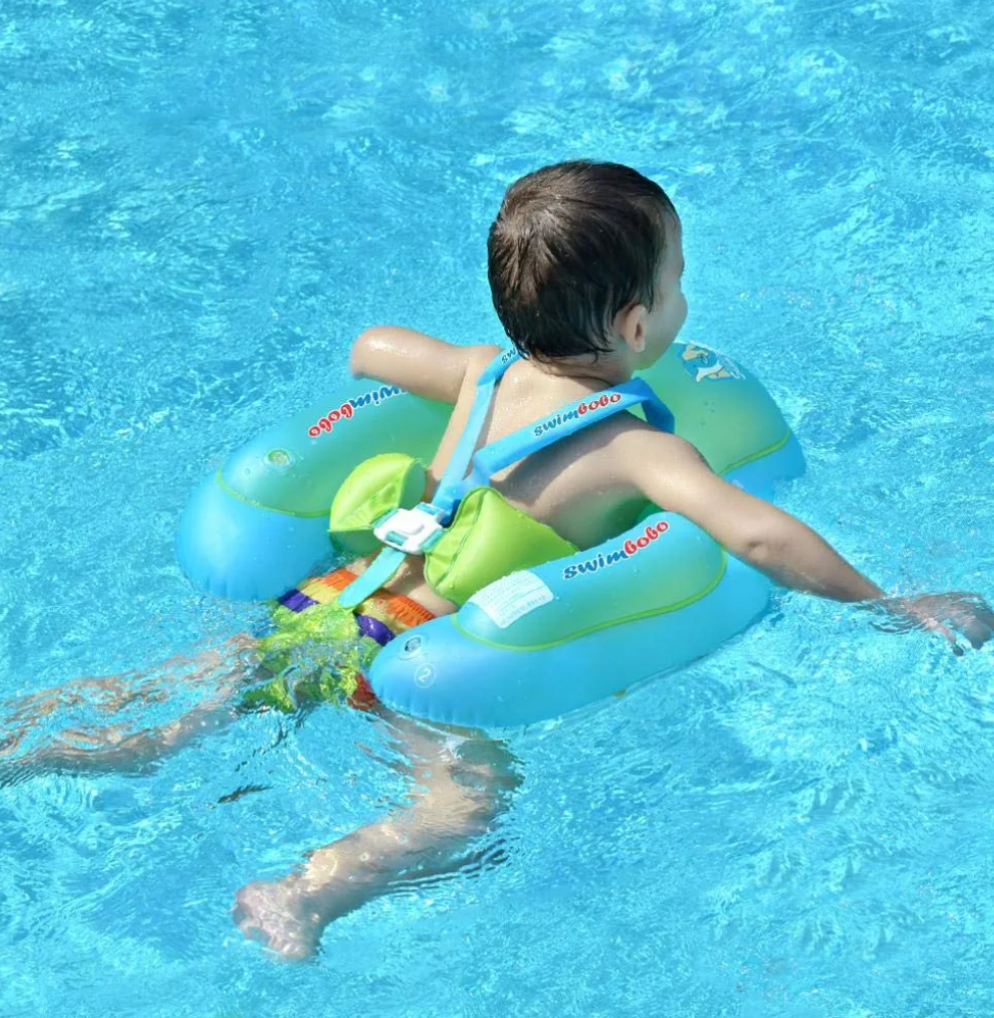 Swimbobo Baby Swimming Float Kids Inflatable Swim Ring with Safety Support Bottom Swimming Pool Accessories XL