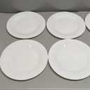 11 inch Dinner Plate Set of 6, Lightweight Round Opal Glass White Dinnerware Plates, Dishwasher and Microwave Safe