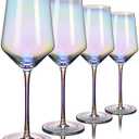 Red Wine Glasses Set of 4, 20 oz Iridescent Hand Blown Wine Glasses, Long Stem Glasses for Red or White Wine, for Birthday, Wedding 3 pcs