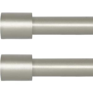 Curtains Rod, 2 Pcs, Silver, 49 in