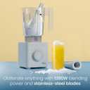 Chefman Obliterator 48 oz Countertop Blender for Smoothies, 1380W Motor to Crush Ice, Nuts, and Frozen Fruit with Stainless Steel Blade, Auto Blend Function, Includes Tamper and Scraper - Concrete