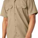 Dickies Men’s Short Sleeve Work Shirt – Durable Twill Button Down Shirts for Men, Lightweight Uniform for Daily Wear