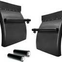 24" x 24" Poly Quarter Fenders with 8 inch Quarter Fender Post Mount Bracket for Semi Truck, Quarter Fenders Set with Tube Bracket Hardware Kit, 1 Pair, Black Plastic