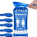 DIBBATU Disposable Urine Bags for Women, 6/12PCS Female-Friendly Travel Urinal Bags, 900ML Pee Bags for Travel for Women/Men, Emergency Unisex Camping Pee Bags for Hiking, Road Trip, Traffic Jam (Blue)