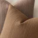 MIULEE Striped Euro Sham Pillow Covers 26x26 Decorative Textured Throw Pillow Covers Pack of 2 Linen Cushion Cases for Couch Bed Sofa Livingroom Farmhouse Home Decor, Sugar Brown