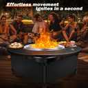 47.8 Inch Fire Pit Surround Tabletop for Solo Stove Bonfire Ranger Yukon 2.0, Powder-Coated Steel Table Top with 30.2 Inch Inner Diameter,Outdoor Fire Pit Accessory for Wood Burning