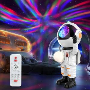 Rossetta Astronaut Galaxy Projector, Star Projector for Bedroom, LED Night Light for Kids Room with Timer and Remote, Room Decor Aesthetic, Home Decor, Gifts for Adults, Teens, Christmas, Birthday (Pearl White)