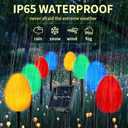 2 Pack Solar Easter Decorations Outdoor Lights,with 8 Modes 12 LED Egg Light,Waterproof Outdoor Solar Lights for Garden Yard Pathway Lawn Grave (Egg)