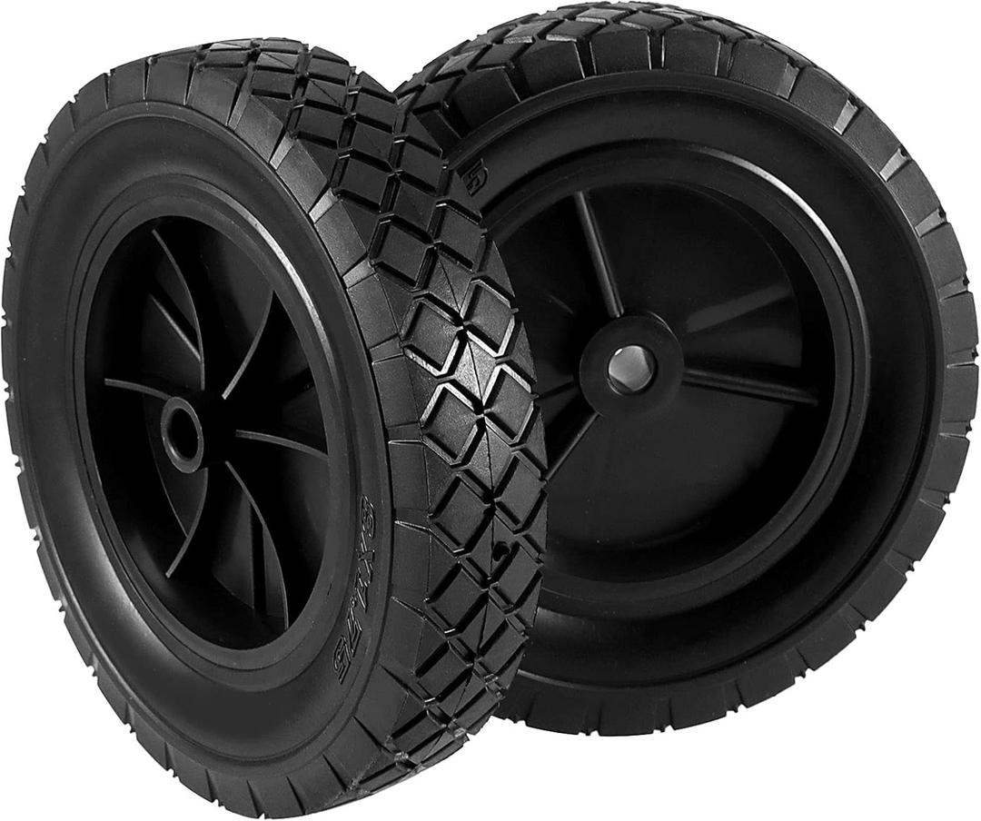 HOIGON 2 PCS 8 x 1.75 Inch Solid Rubber Hand Truck Wheel, Universal Replacement Tires Wheels for 1/2 Inch Axle, Lawn Mower Wheels for Garden Recliner, Dolly, Compressor, 110 LBS Load Capacity