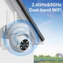 WiFi Security Camera Outdoor Wired, 2.4/5GHz Wi-Fi Camera for Home Security, Auto Tracking, Color Night Vision, Motion Detection, 2-Way Audio, 24/7 Recording, Work with Alexa/Google Home(1 Camera)