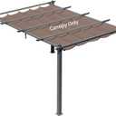 Aoodor Replacement Adjustable Canopy, Retractable Shade for Pergola, UV Resistant and Fade-Resistant, Fits 10 x 13 ft, Brown