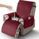 Timeless Velvet Recliner Chair Cover, 100% Waterproof Recliner Covers That Stay in Place with Pocket for Pets & Dogs (Medium: 23", Burgundy)