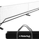 PICKLETECH 4.0 Slim Version Portable Pickleball Nets Outdoor Game 22 FT Pickleball Net-USAPA Regulation Size-Pickle Ball Net System with Carrying Bag for Driveway