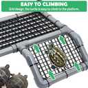 Fhiny Hanging Turtle Basking Platform, Plastic Turtle Dock Basking Area with Climbing Ramp Height Adjustable Tortoise Floating Dock Tortoise Tank Accessories Decor for Lizard Gecko Hermit Crab