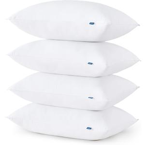 Bedsure Pillows King Size Set of 4 - Hotel Collection Bed Pillows for Sleeping, with Down Alternative Filling, Soft Support for Back, Stomach or Side Sleepers, King, 48"x19", White, 4 Pack