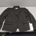 Calvin Klein Women's Two Button Lux Suit Blazer, Black, 8 Petite